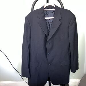 Brooks Brothers 346 Black Stretch Wool‎ Suit Jacket Blazer 44L, Classic Blazer